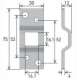 GAPOSA AX5PS Patte avec axe carr 16x16mm et trous M6  entraxe  48mm et 60mm - Srie 60