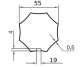 NICE 515.06010 Adaptateur : Roue & couronne ETOILE 60 x 0,5 octogonale pour moteur ERA 45mm