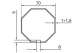 NICE 515.07000 Adaptateur : Roue et couronne octogonal 70 x (1/1,5) pour moteurs ERA 45mm