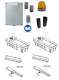 SIMINOR KIT_E350D Kit enterr� compatible ouvre-portail E350D avec 2 moteurs 230v et caissons + carte de gestion + r�cepteur + 2 t�l�commandes + 2 cellules et voyant